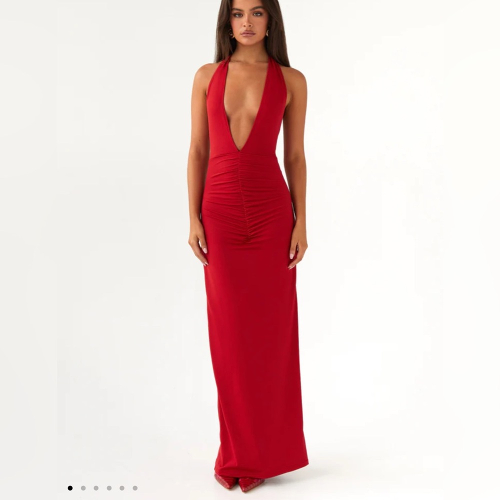 Peppermayo - Whisked Away Halterneck Maxi Dress - Red